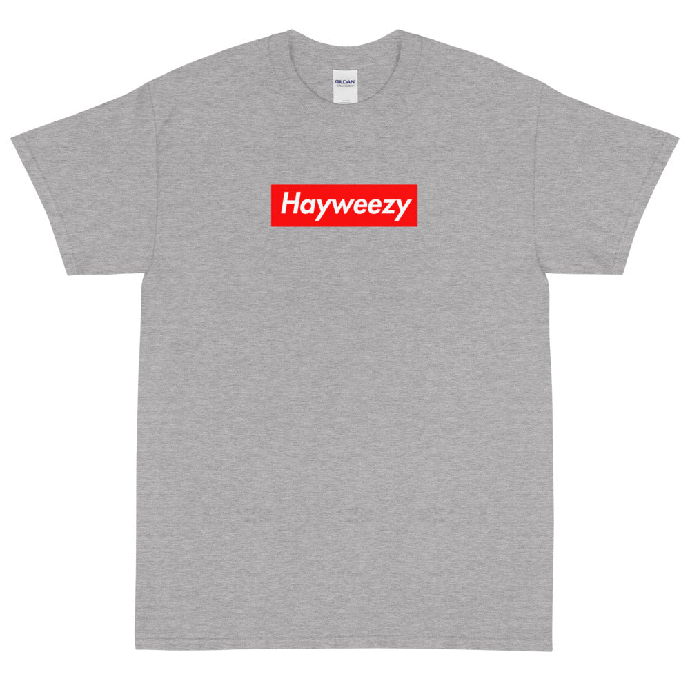 【SATIIIZ】Hayes Cap Short Sleeve T-Shirt Adult Unisex Crew Neck Short Sleeve T-Shirt (Heather Grey